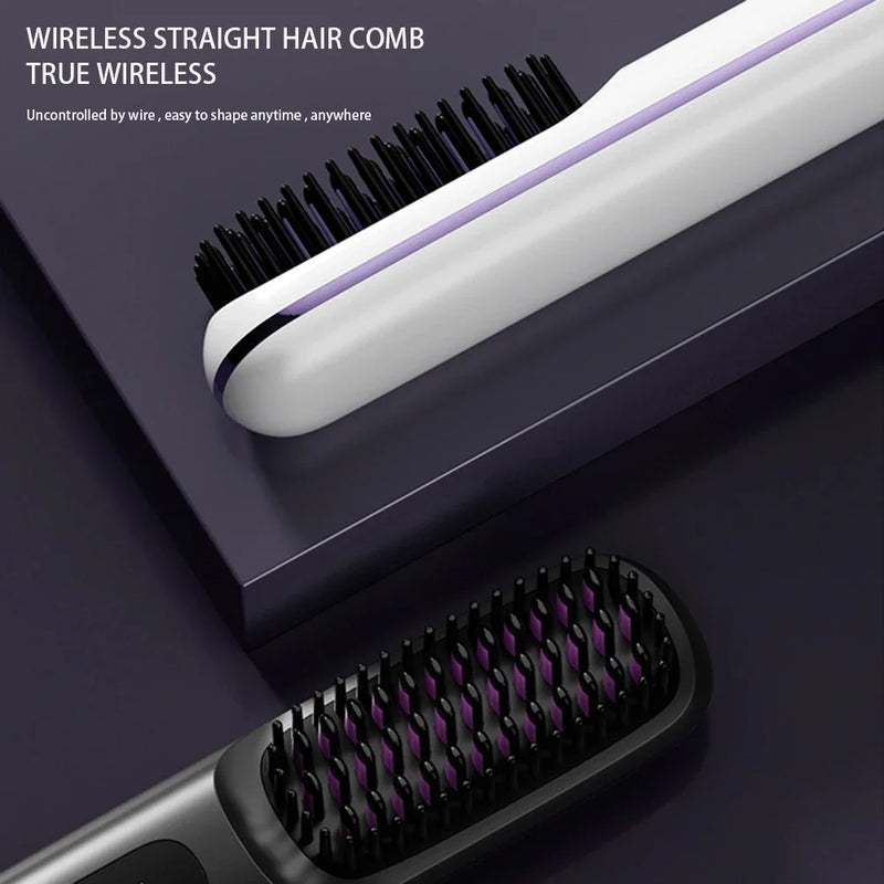 Comb Digital Display Hair Straightening Comb Temperature Adjustables Hair Flat Iron for Women Female