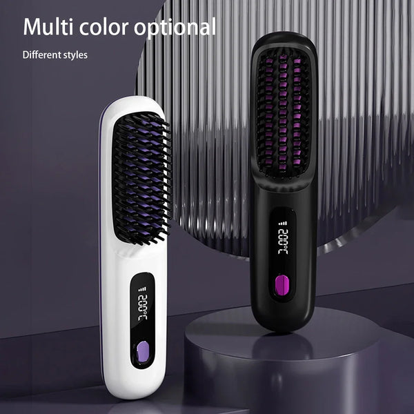 Comb Digital Display Hair Straightening Comb Temperature Adjustables Hair Flat Iron for Women Female